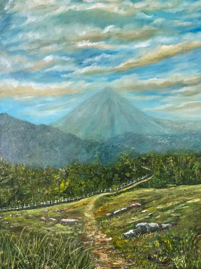 Cerro Tuza, oil on canvas, painting by Mariela Restrepo