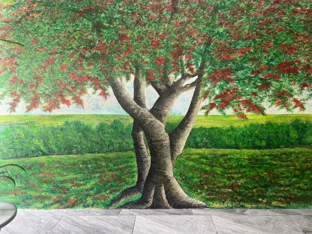Flamboyán Favio, acrylic, painting by Mariela Restrepo