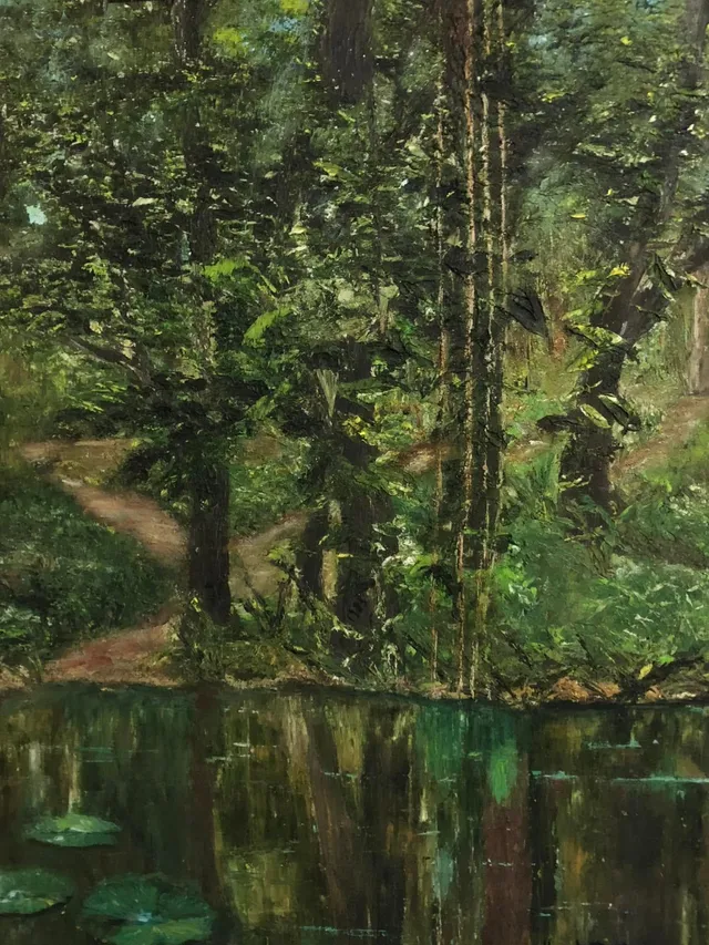 Jardín Botánico, oil on canvas, painting by Mariela Restrepo