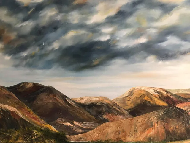 Sequía en Salinas, oil on canvas, painting by Mariela Restrepo