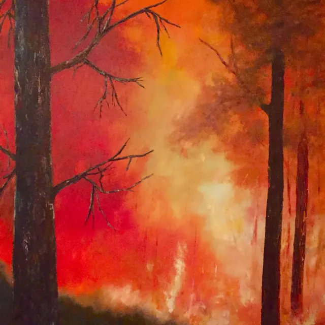 Un Final Un Comienzo, oil on canvas, painting by Mariela Restrepo
